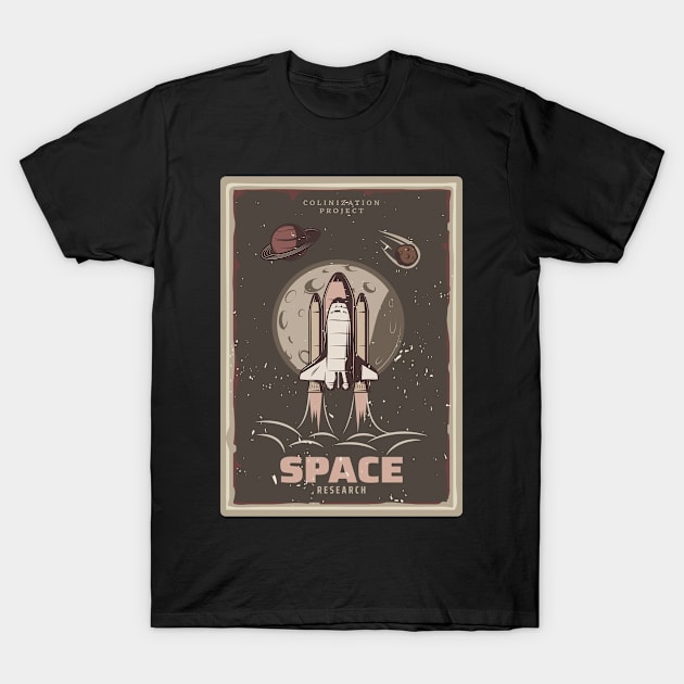 space T-Shirt by Vine Time T shirts